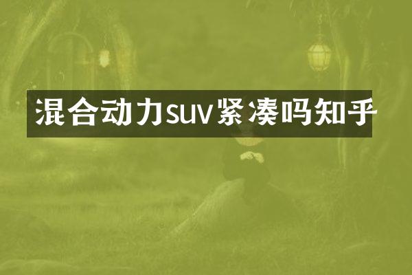 混合动力suv紧凑吗知乎