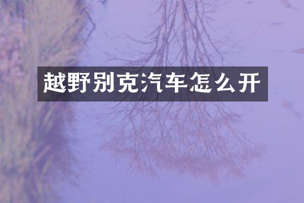 越野别克汽车怎么开