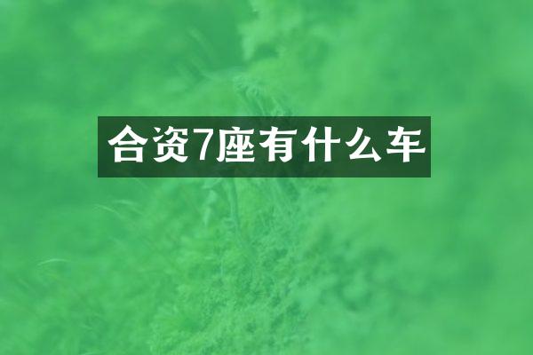 合资7座有什么车