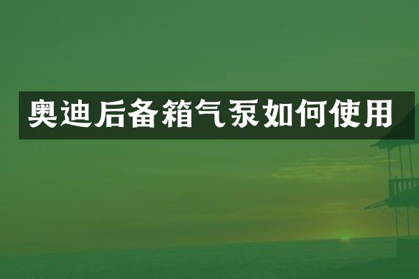 奥迪后备箱气泵如何使用