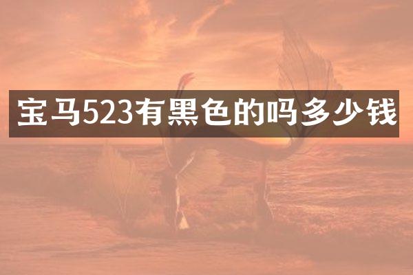 宝马523有黑色的吗多少钱