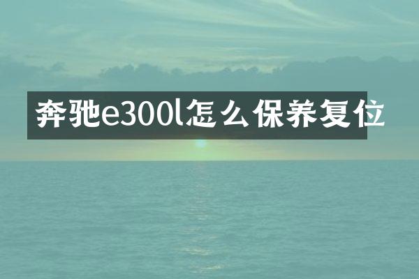奔驰e300l怎么保养复位