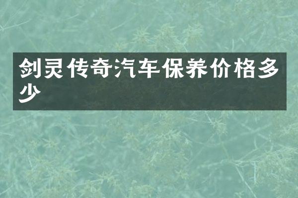 剑灵传奇汽车保养价格多少
