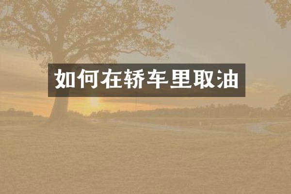 如何在轿车里取油