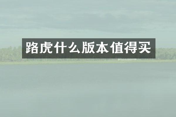路虎什么版本值得买