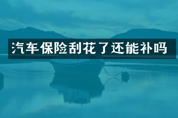 汽车保险刮花了还能补吗