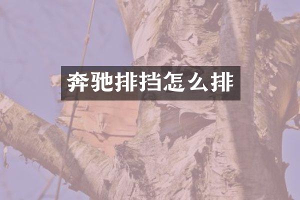 奔驰排挡怎么排