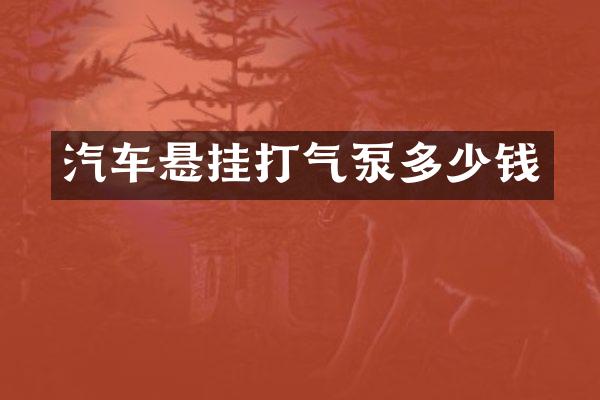 汽车悬挂打气泵多少钱