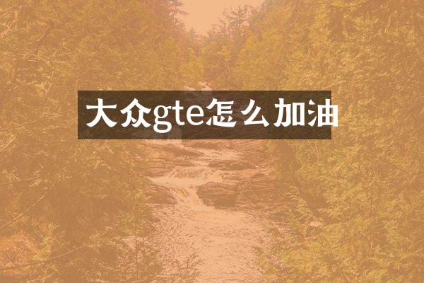 大众gte怎么加油
