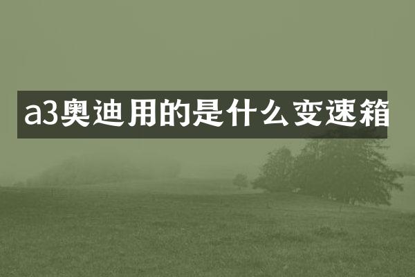 a3奥迪用的是什么变速箱