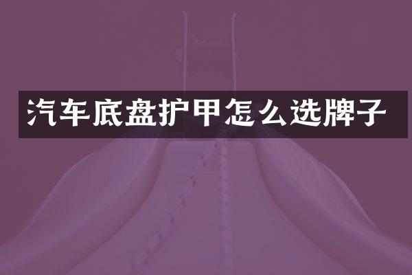 汽车底盘护甲怎么选牌子