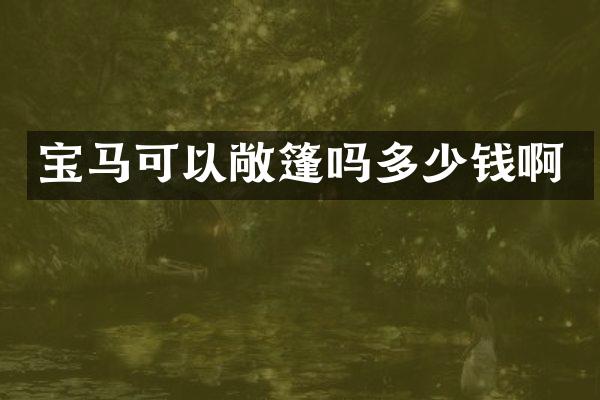 宝马可以敞篷吗多少钱啊