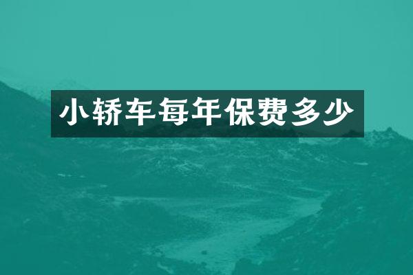 小轿车每年保费多少
