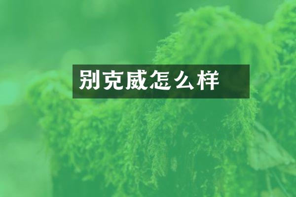 别克威鄌怎么样