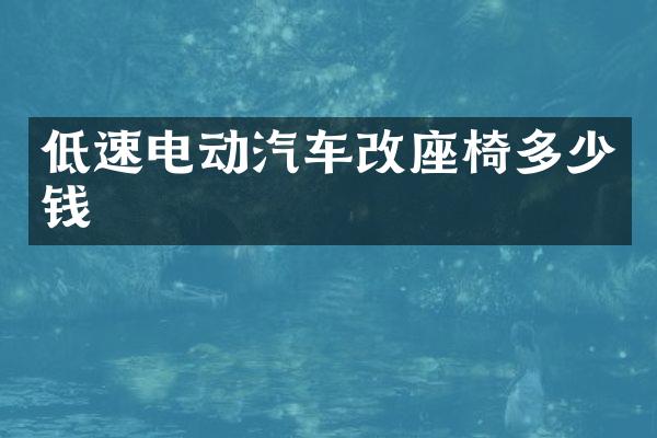 低速电动汽车改座椅多少钱