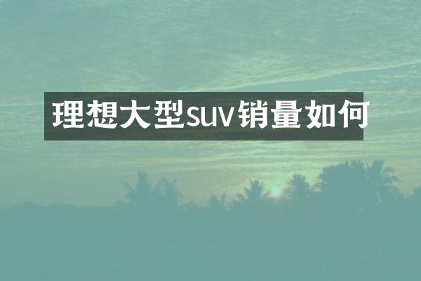 理想大型suv销量如何
