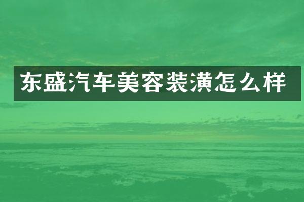 东盛汽车美容装潢怎么样