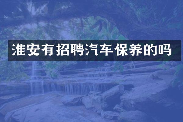 淮安有招聘汽车保养的吗