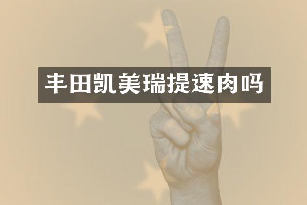 丰田凯美瑞提速肉吗