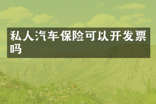 私人汽车保险可以开发票吗