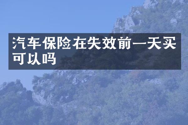 汽车保险在失效前一天买可以吗