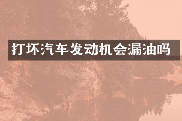打坏汽车发动机会漏油吗