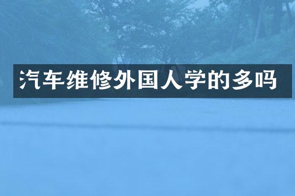 汽车维修外国人学的多吗