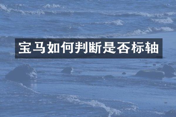 宝马如何判断是否标轴