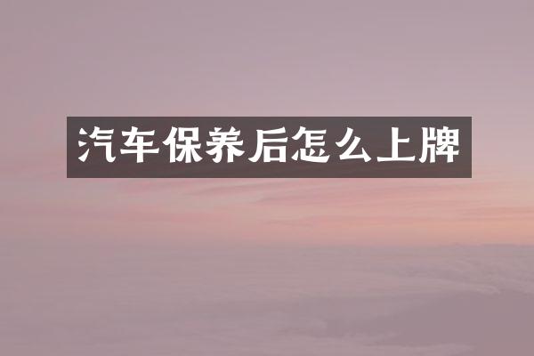 汽车保养后怎么上牌