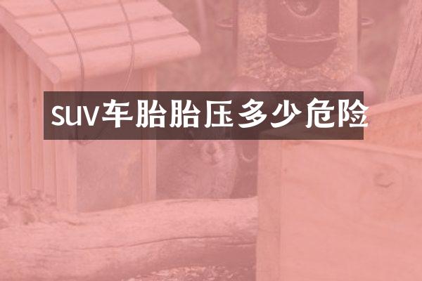 suv车胎胎压多少危险
