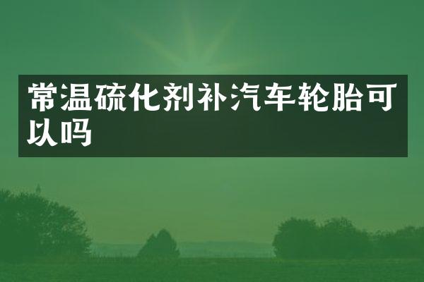 常温硫化剂补汽车轮胎可以吗
