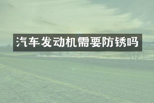 汽车发动机需要防锈吗