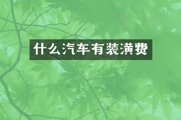 什么汽车有装潢费