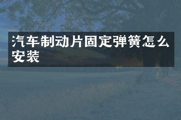 汽车制动片固定弹簧怎么安装