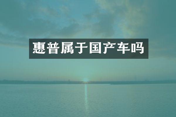 惠普属于国产车吗