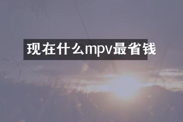 现在什么mpv最省钱