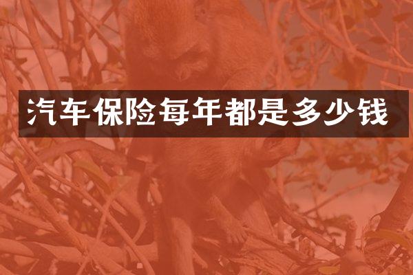汽车保险每年都是多少钱