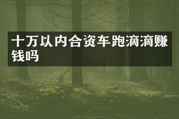 十万以内合资车跑滴滴赚钱吗