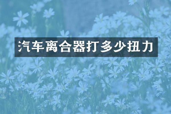 汽车离合器打多少扭力