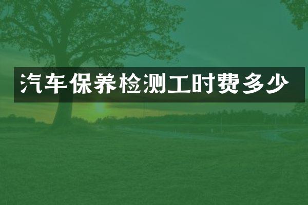 汽车保养检测工时费多少
