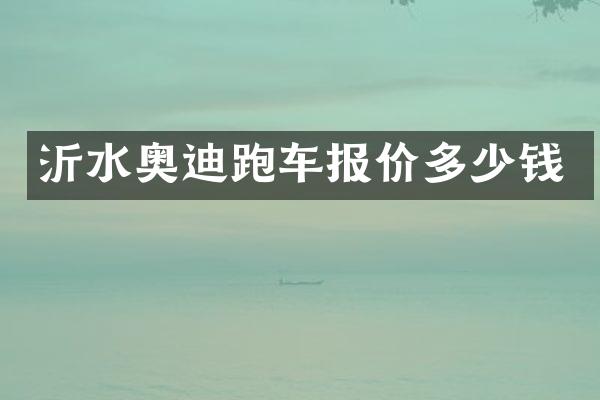 沂水奥迪跑车报价多少钱