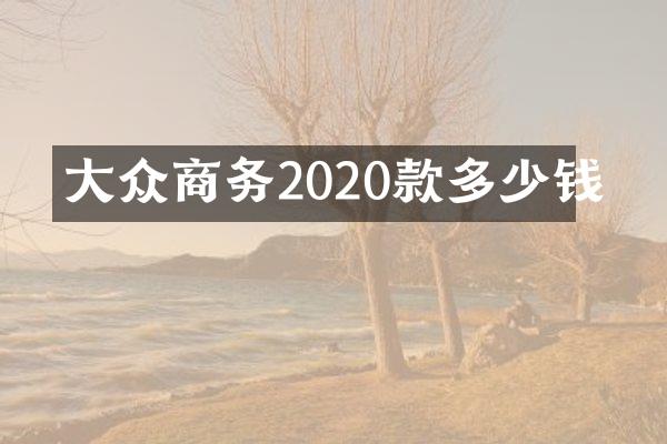 大众商务2020款多少钱