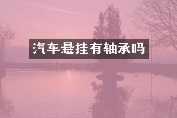 汽车悬挂有轴承吗