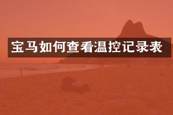 宝马如何查看温控记录表