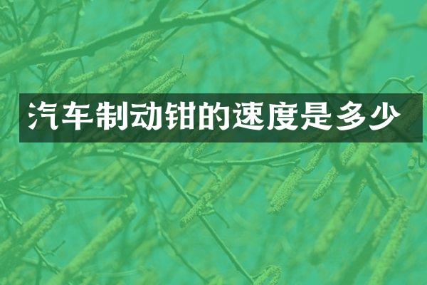 汽车制动钳的速度是多少