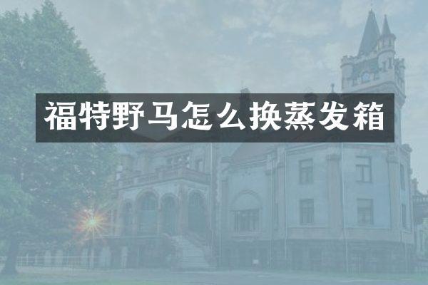 福特野马怎么换蒸发箱