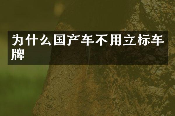 为什么国产车不用立标车牌