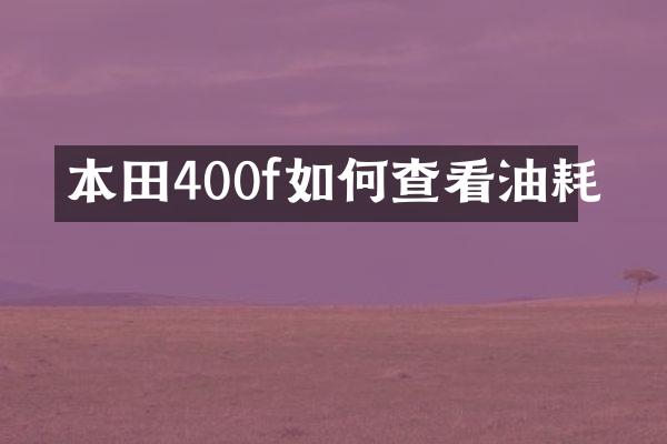 本田400f如何查看油耗