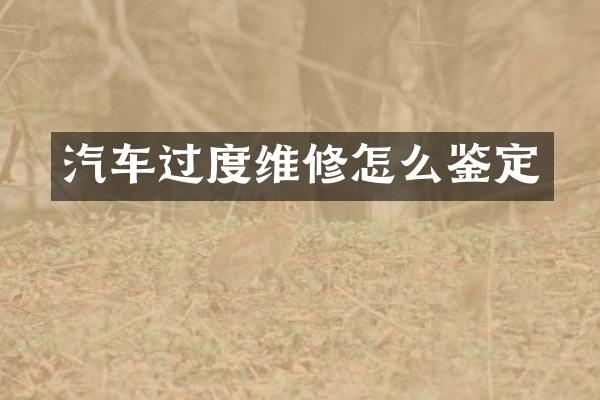 汽车过度维修怎么鉴定