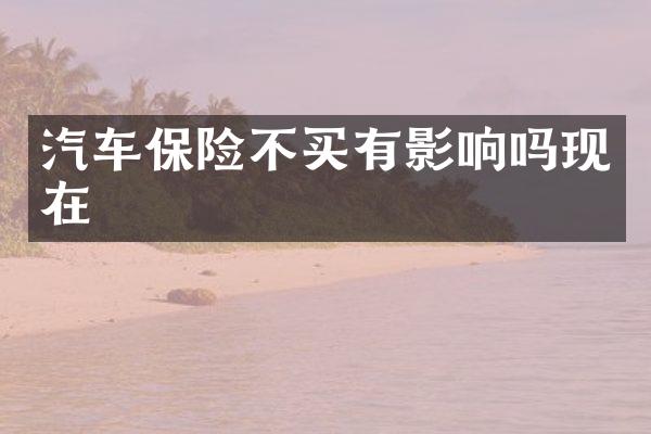汽车保险不买有影响吗现在